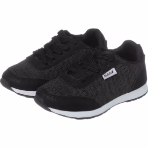 Kidstep Tenis Escolar Infantil Masculino Jogging Preto com Cinza 20 ao 36