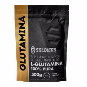 L-Glutamina 500g 100% Pura Importada Soldiers Nutrition Aminoácido Suplemento Nutricional Recuperação Muscular