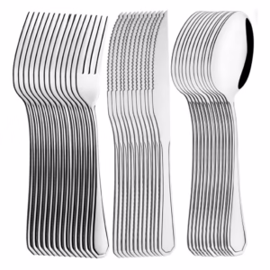 Jogo de Talhares Garfo Colher Faca Mesa 36 Peças Kit Buffet Restaurante Faqueiro Premium Aço Inox
