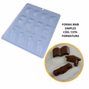 FORMA SIMPLES FORMATURA CÓD.:1379 - (F8) EM ACETATO BWB PARA BOMBOM E DOCES DE CHOCOLATE E CONFEITARIA PÁSCOA