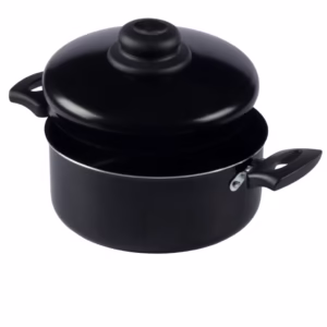 Caçarola Antiaderente Com Tampa 20Cm 2L Preto Nacional