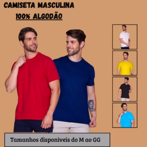 Camiseta Premium 100% algodão Masculina Verão Academia do M ao GG Basico Leve Unissex Dia dos Pais