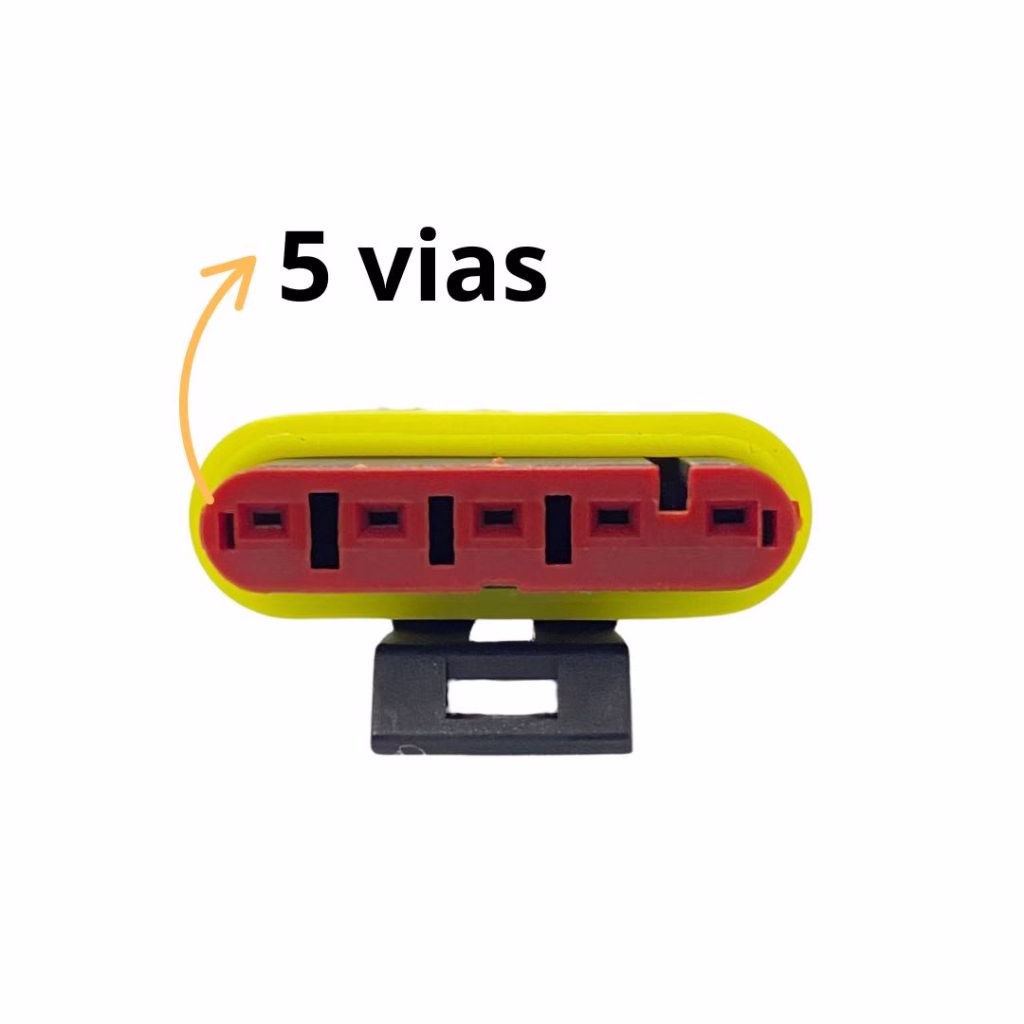 Par Chicote Conector Lanterna Randon Guerra Librelato Braslux 5 Vias Femea Universal - Imagem 2