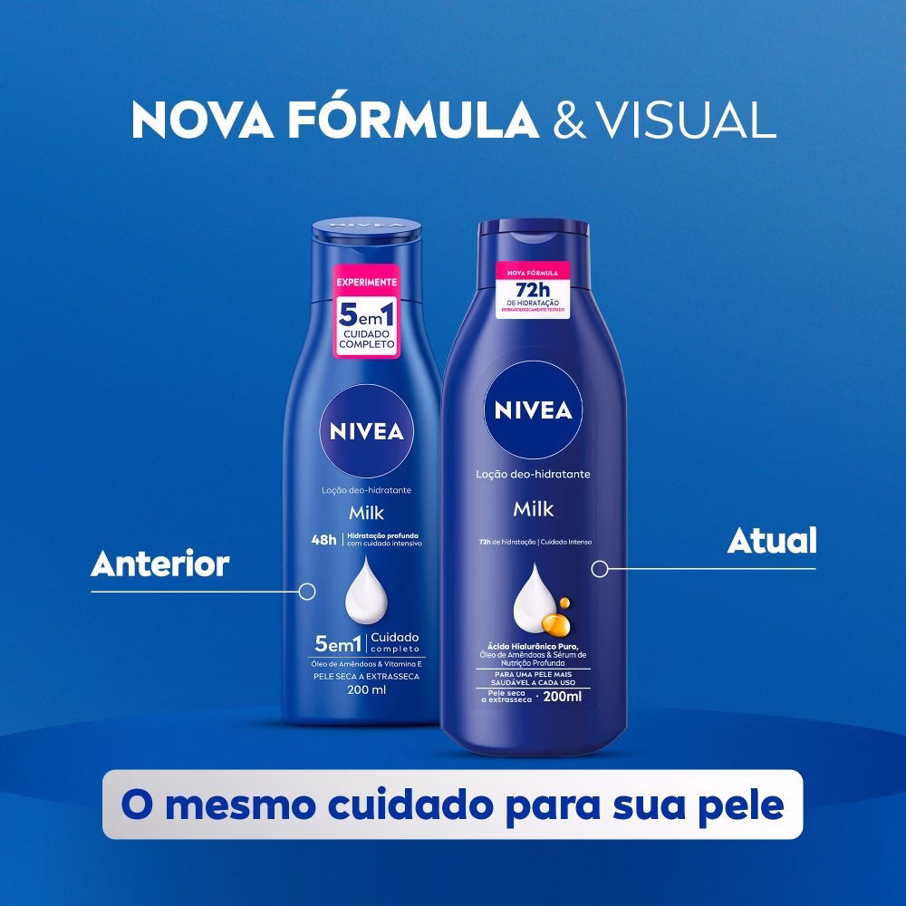 NIVEA Loção Hidratante Milk Pele Seca a Extrasseca 200ml - Imagem 2