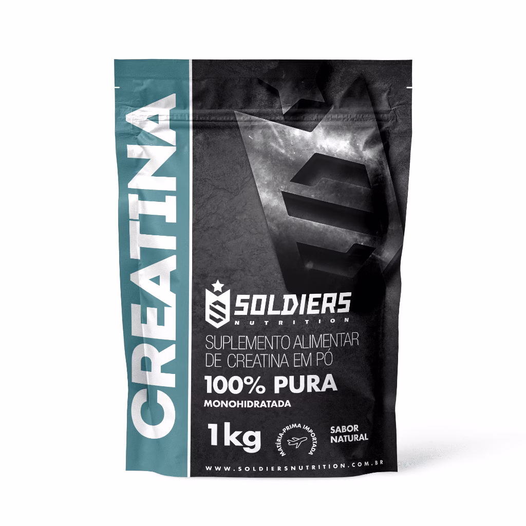 Creatina Monohidratada 1kg 100% Pura Importada Soldiers Nutrition Suplemento Performance Muscular Força