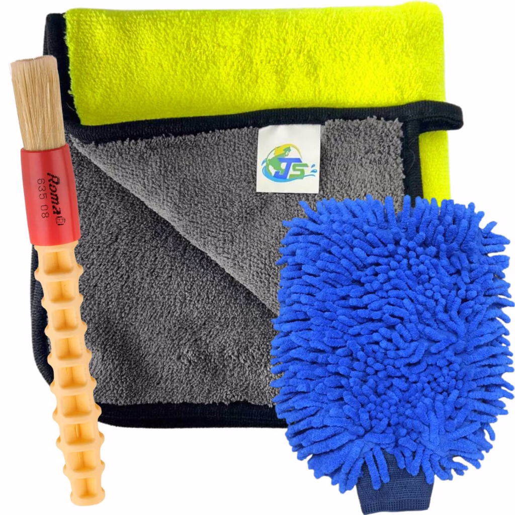 Pano Toalha para Remover Cera + Luva Microfibra + Pincel Roma