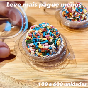 KIT Embalagem para brigadeiro individual tampa acoplada DCP