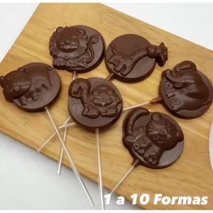 Kit Forma Simples Pirulito Animais da Selva Safari 9791 - (D7) em Acetato BWB Para Bombom e Doces