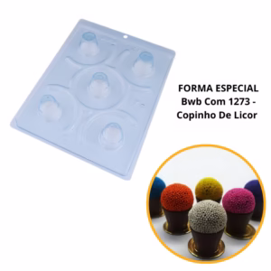 1~4 Forma Para Chocolate Bwb Com Silicone (3 Partes) 1273 - Copinho De Licor  17g