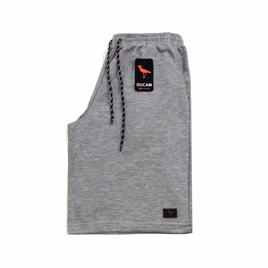 Kit 3 Bermudas Moletom Grosso Masculina Academia Fit Treino 3 Cores Lisas - Imagem 2