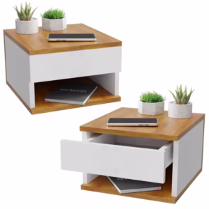 Kit 2 Mesa de Cabeceira Suspensa Com Gaveta e Nicho Várias Cores MVD Moveis