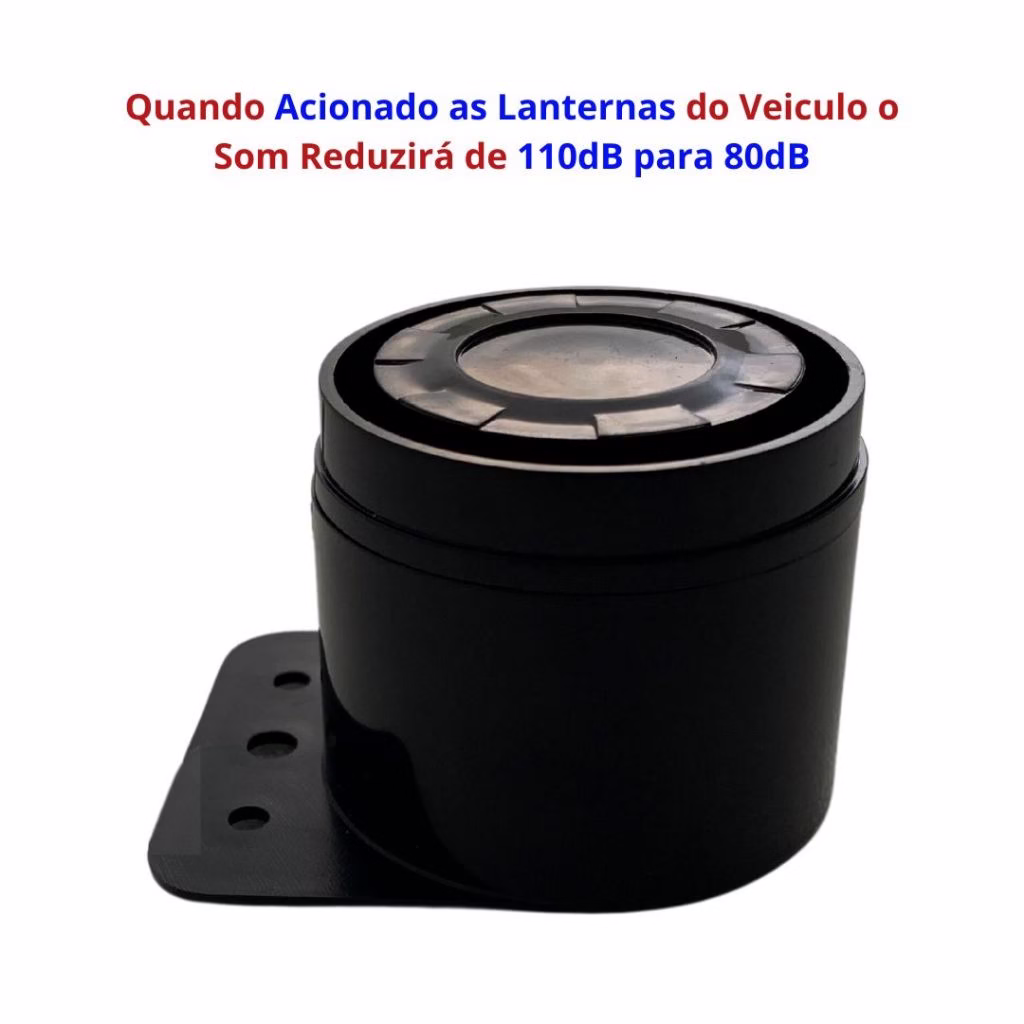 Sirene Intermitente Marcha Ré 110dB/80dB Bivolt 12v/24v Sirene Ré Caminhão Van Onibus Utilitarios - Imagem 2