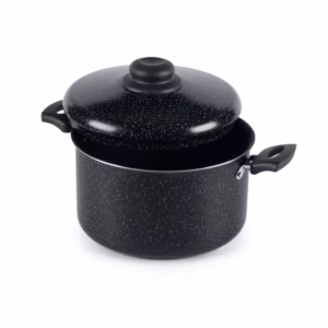 Caldeirão Antiaderente Tampa Aluminio 20Cm 3L Preto Nacional