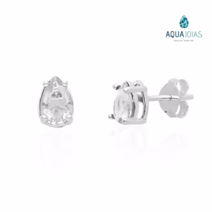 Brincos gota zirconia galeria cristal prata 925