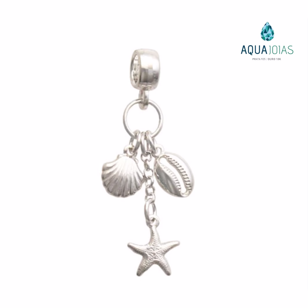 Berloque Elementos do mar prata 925