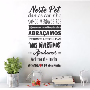 Adesivo Parede Frase Pet Shop Neste Pet Amamos Os Animais
