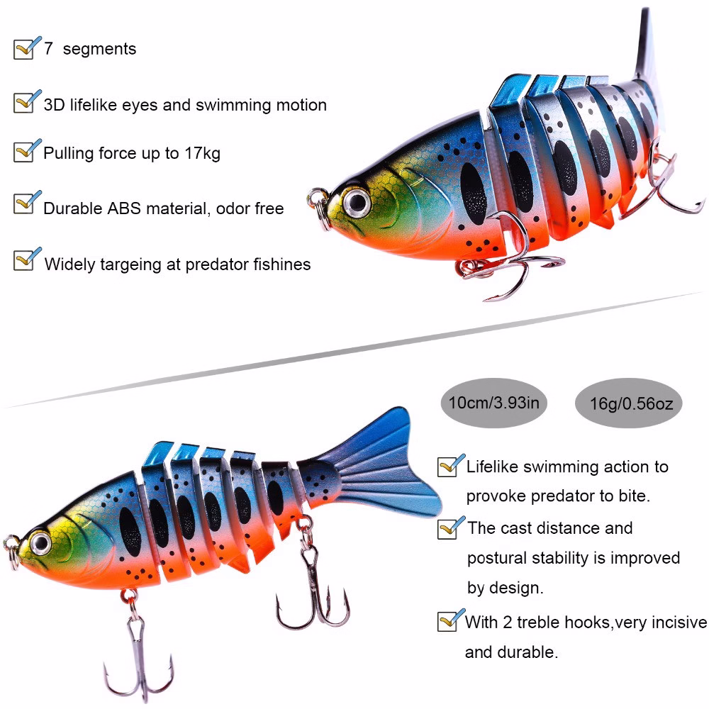 Sougayilang Articulado Isca De Pesca Wobbler Isca Dura 100 Milímetros Isca Artificial Swimbait Biônico - Imagem 2