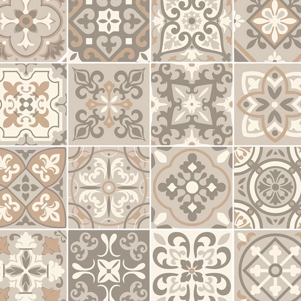 Adesivo Azulejos em tons de bege e marrom para Área Gourmet 2,00 mts