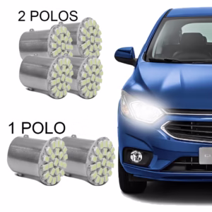 Kit 4 Lâmpadas 67BA15s 2 Polos 22 Leds + Par Lâmpadas 67 1 Polo com 22 Leds