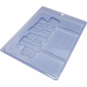 Forma Simples  Happy Birthday  10018  em Acetato BWB Para Bombom e Doces de Chocolate e Confeitaria