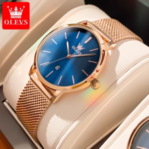 OLEVS Relógio Feminino A Prova d água Com Pulseira Rose Gold Aço Inoxidável Casual 5869