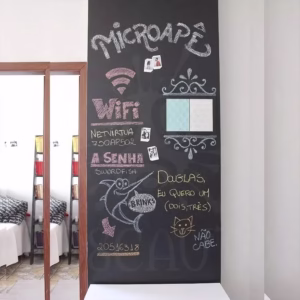 Papel De Parede Adesivo Lousa  Quadro Negro Preto Fosco 3,00 X 0,40