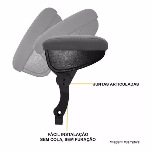 Encosto Descanso De Braço Apoio Gol G4 2006 2007 2008 Cinza - Imagem 2