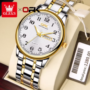 OLEVS Relógio Masculino A Prova D Água Original Aço Inoxidável Luminoso Calendário 8110