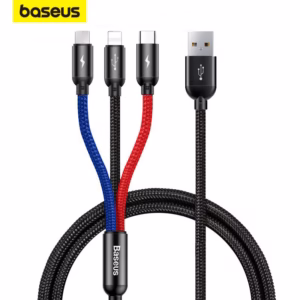 Baseus 3 in 1 3.5A USB Type-C Lighting Cable For Phone