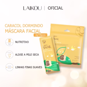 LAIKOU Extrato De Caracol Máscara Adormecedora Facial Reduzir Pontos Rugas Creme Hidratante Controle De Óleo Poros Encolhíveis 15pcs