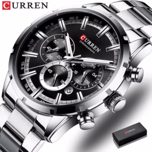 Relógio de Pulso CURREN em Aço Inoxidável com Cronógrafo / Relógio de Quartzo de Marca de Luxo Masculino Esportivo 8355