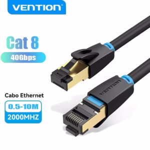 [VENTION]Cabo Ethernet Cat.8 40Gbps Blindagem Dupla - Conector Dourado e PVC Reforçado para Games e Streaming