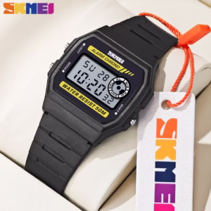 Relógio digital à prova d'água SKMEI com relógio feminino unissex LED simples
