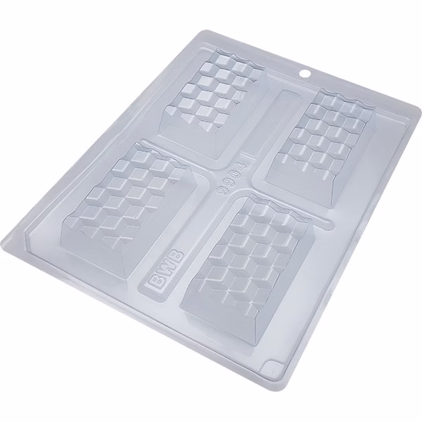 1~4 Forma BWB Com Silicone(3 partes) Para Chocolate Cód.9904-Mini Tablete 3D 85g. Barra Recheada G. - Imagem 2