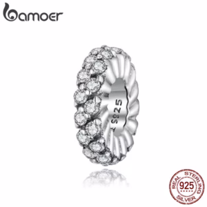bamoer sterling Silver 925 Jewelry Shining Winter Charms for Original Snake Bracelet Women Jewelry Silver Beads Making SCC1648