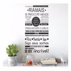 Adesivo Decorativo De Parede Frases Viva Sorria Ame Acredite