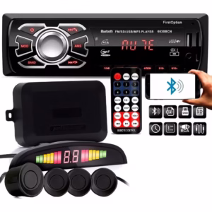 Sensor De Estacionamento + Radio Mp3 Player Usb Bluetooth Sd