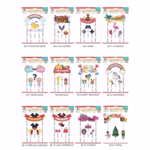 topo de bolo festa vários temas