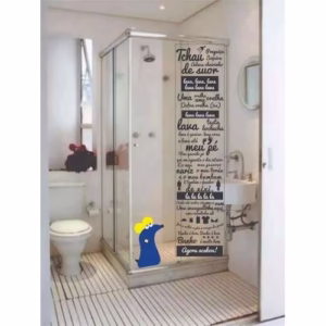 Adesivo Decorativo Banheiro Box Música Ratinho Ratimbum Lavavel
