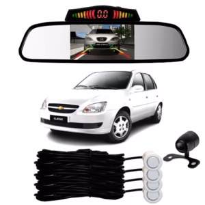 Sensor De Ré + Espelho Camera Ré Chevrolet Corsa Branco