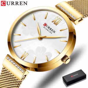 CURREN Women's Dress Watches Top Luxury Brand Ladies Quartz Watch Stainless Steel Mesh Wristwatch Reloj Mujer Beautiful Clock 9067M