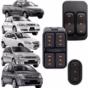 Botão Interruptor Vidro Elétrico Simples / Duplo / Quadruplo - Veículos Chevrolet Luz Âmbar