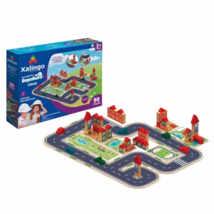 Brinquedo Construir Engenheiro Cidade 90 Peças Blocos Madeira +3 Anos Xalingo 52772