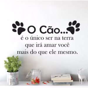 Adesivo Parede Pet Shop Cachorro Frase Patas Amor Amigo
