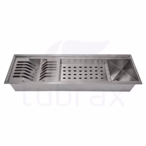 Calha Canal Organizador Cozinha Escorredor Inox 304 Úmida 3 módulos -Tubrax