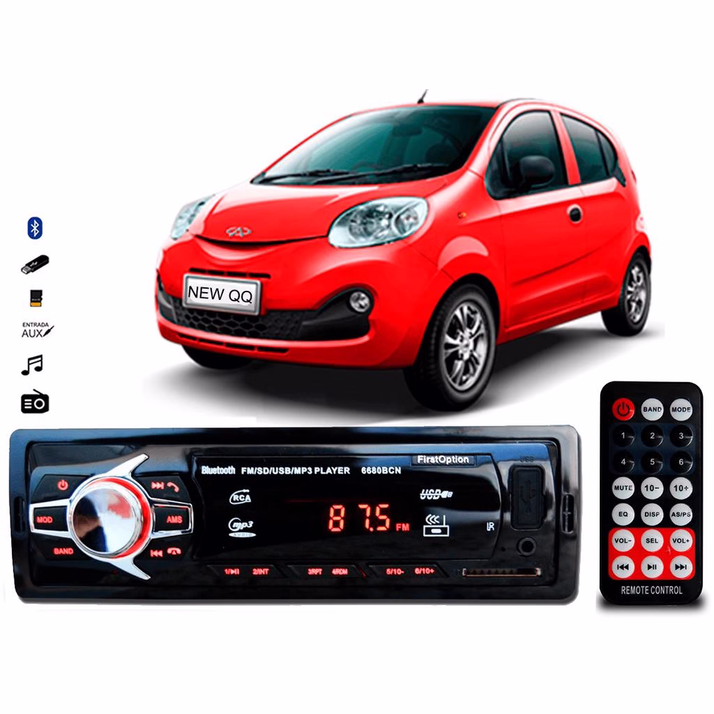 Aparelho De Som Mp3 Chery Qq Bluetooth Pendrive Rádio