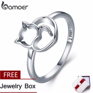 Bamoer Anel Gatinho / Gato De Prata Esterlina 925