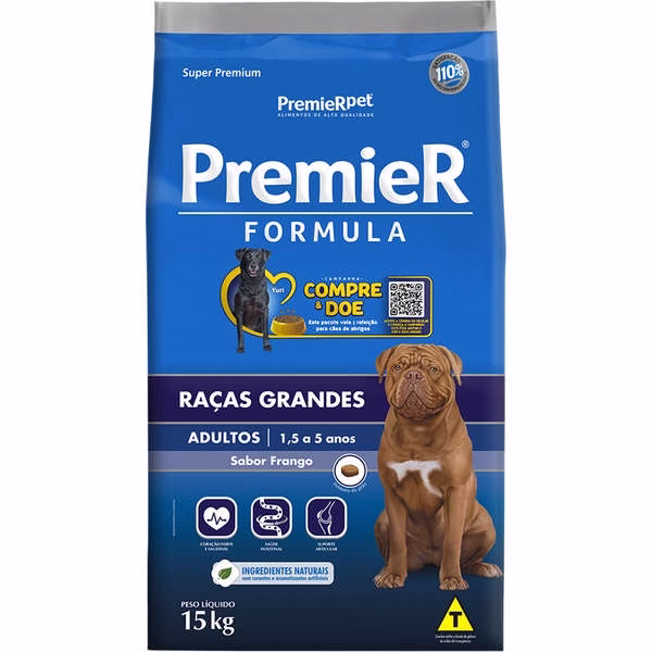 Ração Premier Formula para Cães Raças Grandes Adultos Frango