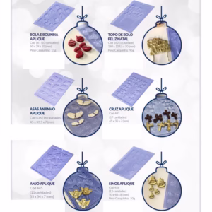 forma chocolate Porto apliques de natal apliques natalinos