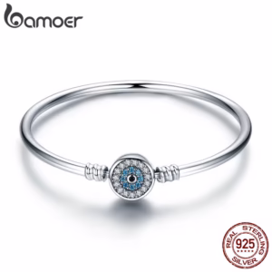 Bamoer Pulseira De Prata Esterlina 925 Com Olhos Mau